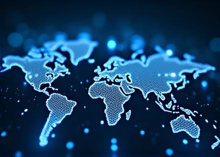 Abstract glowing data network